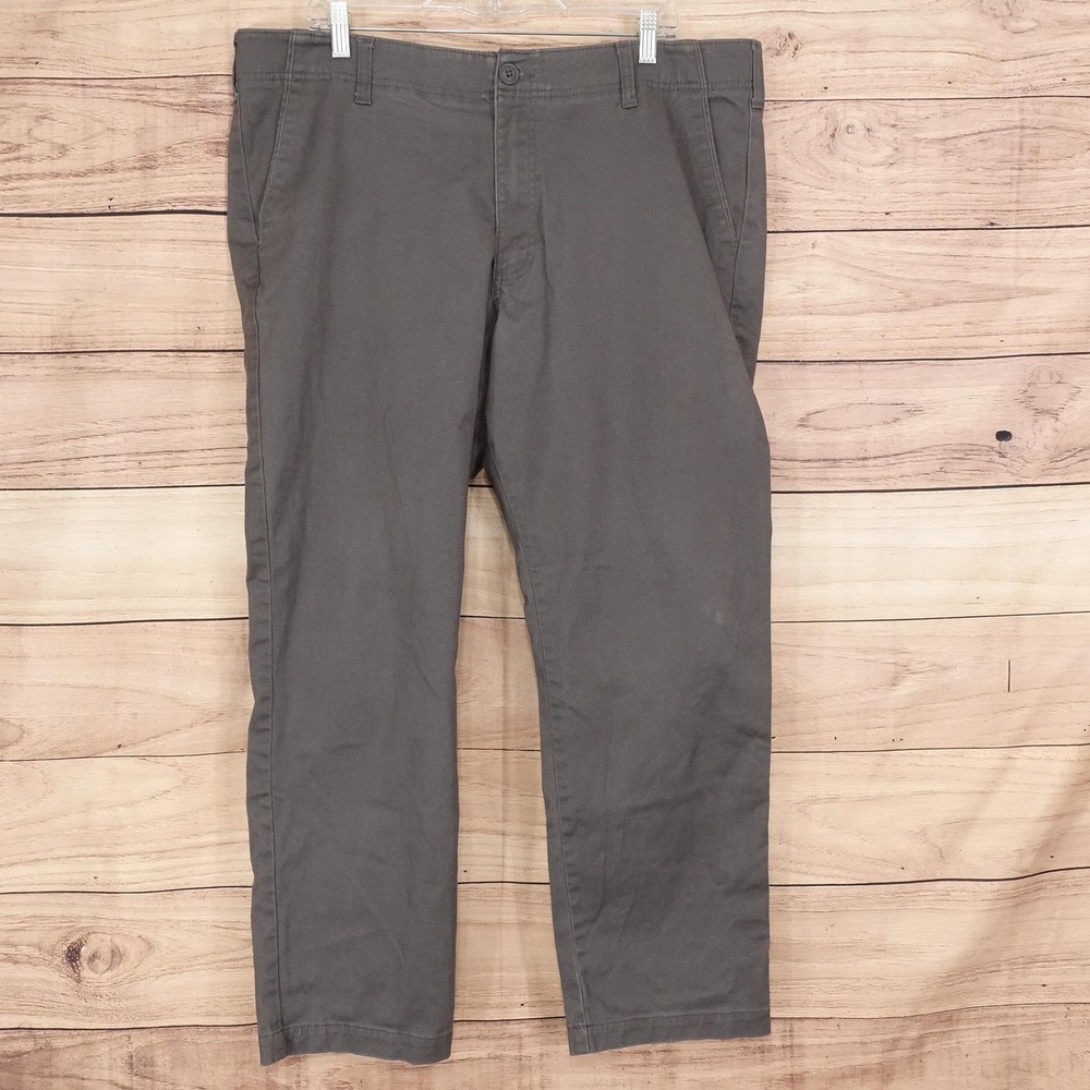 Lee Extreme Motion MVP Chino Pants Mens 40x29 Gray Slim Fit Stretch Casual